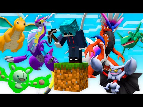 MINHA PRIMEIRA VEZ EM APENAS UM BLOCO PIXELMON NO MINECRAFT