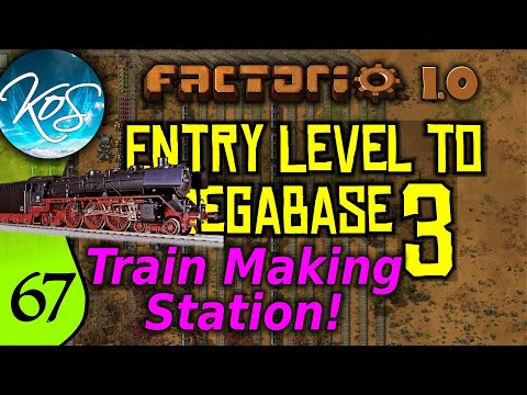 Factorio 1.0 Entry Level to Megabase 3, Ep 67: TRAIN BUILDING STATION - Guide, Tutorial