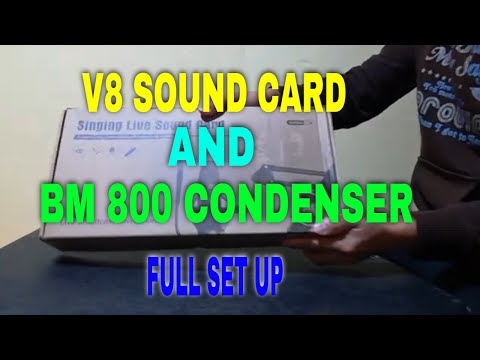 Unboxing full set up - V8 sound card + Bm 800 condenser microphone