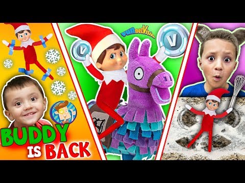 ELF on the SHELF FORTNITE! BUDDY is BACK in ACTION w/ Cookie Snow Angels (FUNnel Fam Xmas Vision) Video