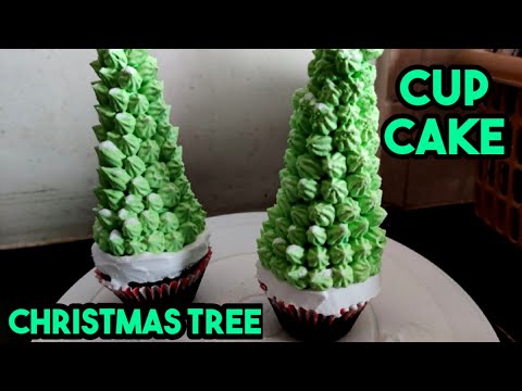 Christmas Tree Cake | Christmas Tree Cup cake Recipe | Chocolate Cup cake | Hashika's Kitchen