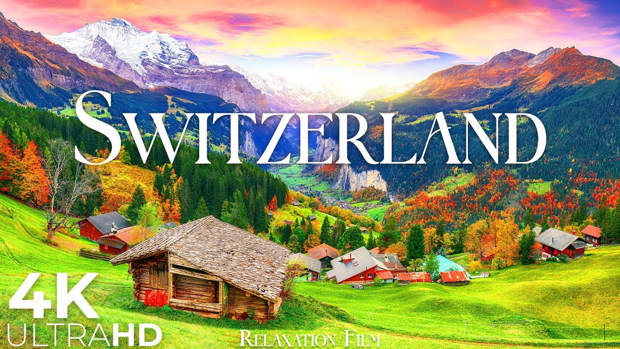 SWITZERLAND • 4K Relaxation Film • Peaceful Relaxing Music • Nature 4K Video UltraHD