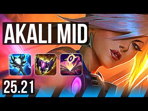 AKALI vs YASUO (MID) | 8 solo kills, Legendary | EUW Master | 25.21