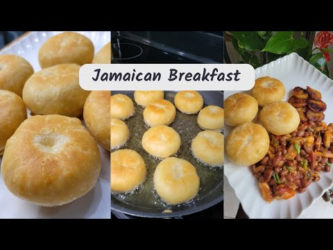 Jamaican breakfast | Saltfish and Baked Beans | Jamaican Fried Dumplings