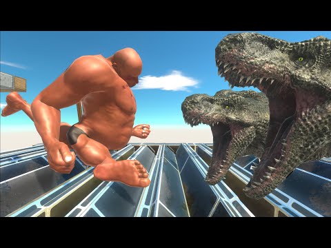The units got stuck in the trex head trap - Animal Revolt Battle Simulator