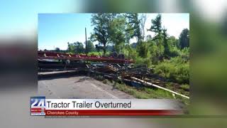 Tractor Trailer Overturned in Cherokee County