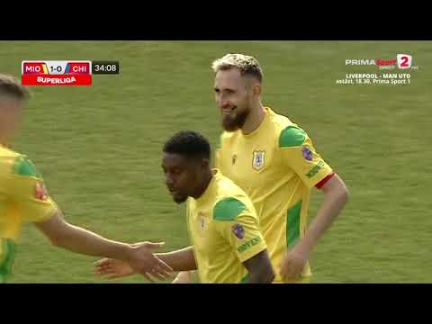 GOOOL! CS Mioveni – Chindia 1-0. Rusu înscrie cu o execuție rafinată, din interiorul careului