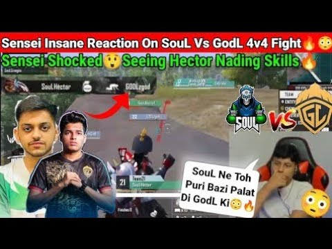 Sensei Shocking Reaction On SouL Vs GodL 4v4 Fight😳🔥Sensei On Jonathan & Hector Nading Skills😲