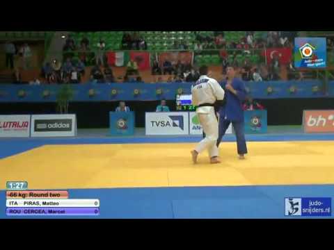 Judo 2013 European Championship Juniors Sarajevo: Piras (ITA) - Cercea (ROU) [-66kg]