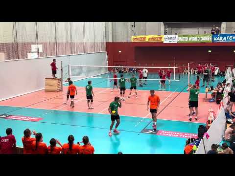 Finale eerste set, volleybal jongens onder 17, United World Games