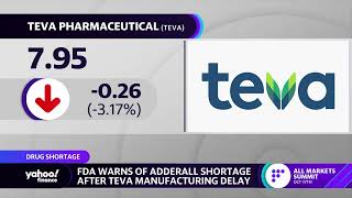FDA warns of Adderall shortage after Teva manufacturing delay