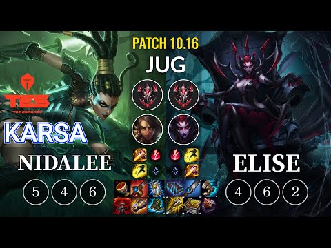 TES Karsa Nidalee vs Elise Jungle - KR Patch 10.16