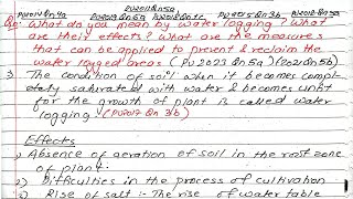 Unit:7 | Water Logging & Drainage | Effect, Causes & Remedial Measure of Water logging | Peashant YT