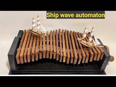 DIY , How to make Kinetic wave automaton, kinetic sculpture, kinetic art, ship automaton, automata