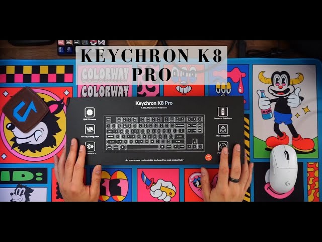 Vídeo relacionado con Keychron K8 Pro Wireless Teclado Mecánico Personalizado, 80% Diseño QMK/Via Macros Programable, RGB Backlight Hot-swappable Gateron G Pro Brown Switch para Mac Windows (ES Layout)