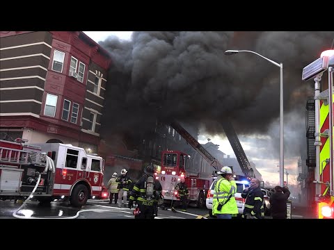 Passaic NJ Fire Department operates at a 3rd Alarm Fire 118 Passaic St Dec 22nd 2021