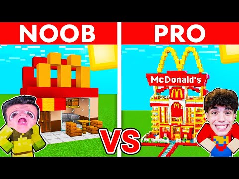 NOOB VS PRO: COSTRUIAMO IL MCDONALDS NELLA BATTAGLIA DI COSTRUZIONI su MINECRAFT!