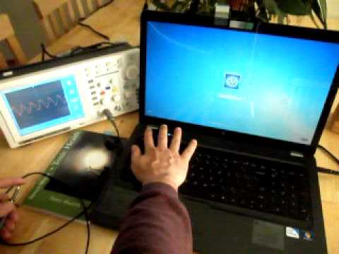 2011 Laptop Computer EMI Emissions displayed on an Oscilloscope