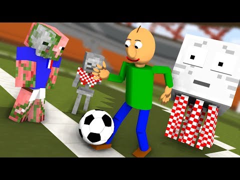Monster School : BALDI PLAY FOOTBALL SOCCER - Minecraft Animation