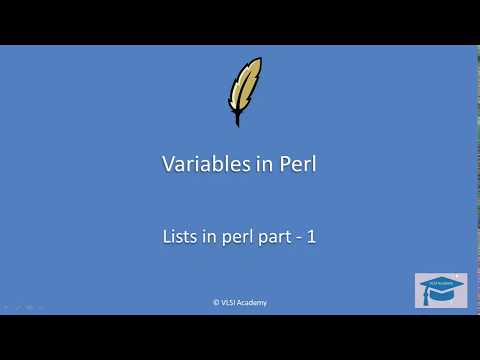 perl lec3 : lists in perl : Part - 1