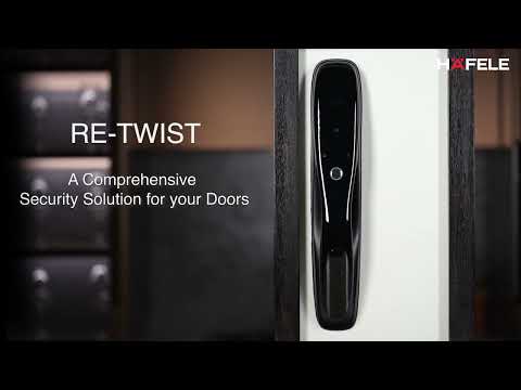 Hafele Re-Twist Digital Door Lock | Fingerprint, PIN, RFID, App & Key Access | Sleek Modern Design | Emergency Power Backup | Secure & Convenient Smart Lock