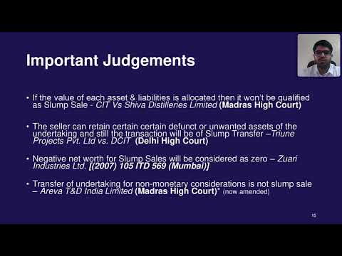 Slump sale under Income Tax Act along with amendments' by CA Pulkit Batra | ConsultEase with CleaTax