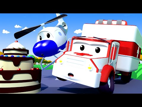 Amber la Ambulancia - Hector el HELICOPTERO es alérgico a las NUECES - Dibujos Animados Educativos