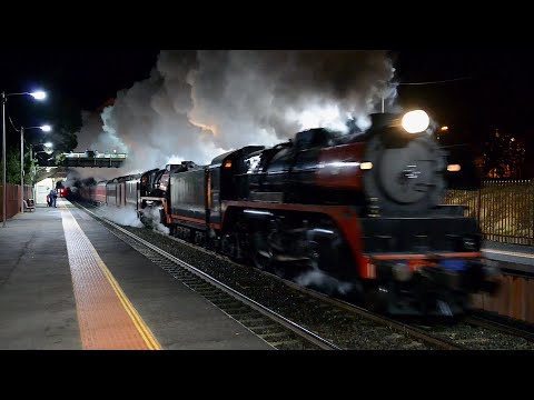 Steam Trains at Night: Australian Trains