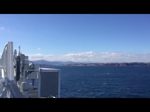arriving into Santander on ferry from UK