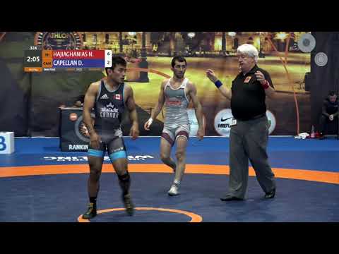 1/2 FS - 57 kg: N. HAJIAGHANIAS (IRI) v. D. CAPELLAN (CAN)