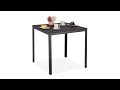 Table de jardin noire aspect bois Noir - Métal - Matière plastique - 78 x 74 x 78 cm