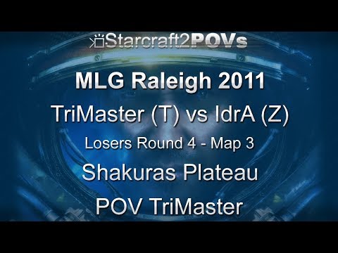 SC2 WoL - MLG Raleigh 2011 - TriMaster vs IdrA - LR4 - Map 3 - Shakuras Plateau - TriMaster