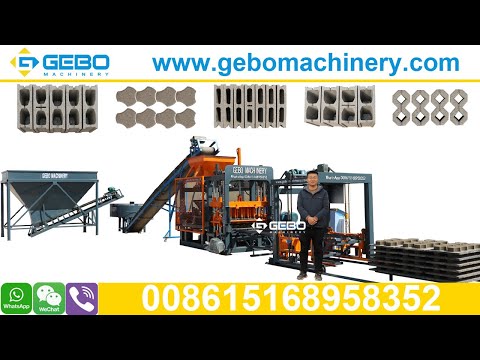 Jamaica QT4-18 cement hollow block machine, grass paving fully automatic block production line