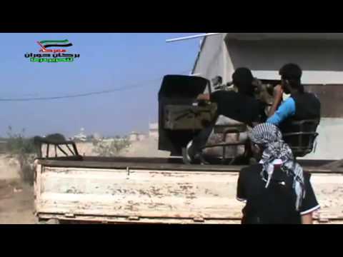 استهداف  قوات النظام برشاش عيار 23 من قبل كتيبة المجاهدون في مدينة درعا