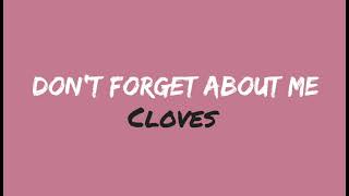 Cloves - Don&#39;t Forget About Me Lyrics