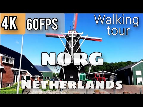 🇳🇱NORG Village With Windmills , NETHERLANDS  [4K 60fps] | Walking Tour