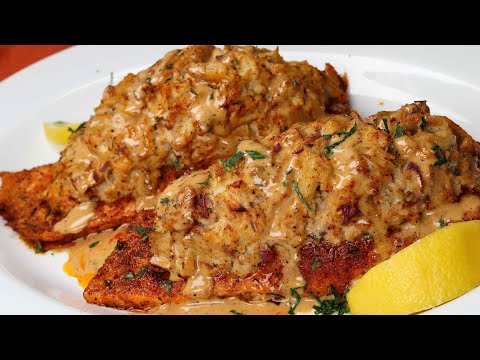 How To Make Crab Stuffed Salmon | Crab Stuffed Salmon Recipe | Easy Crab Stuffed Salmon