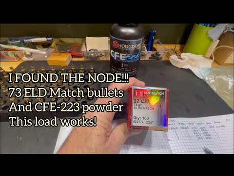 Recommended best loads:73 grain ELD match bullets. CFE-223 powder and Loads from 24.3 to 24.5 grains
