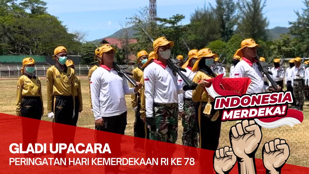 Gladi Pelaksanaan Upacara Peringatan Kemerdekaan Indonesia Ke-78 di Kota Gorontalo