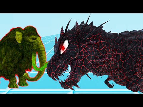 Lava T-Rex vs Zombie mammoth and Woolly Mamont | Versuslife ep.07