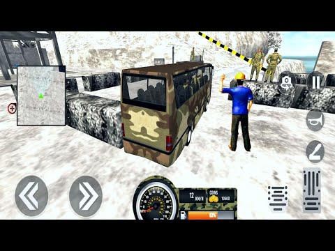 Uphill Offroad bus driving - Army Transporter Bus Driving - Android Gameplay