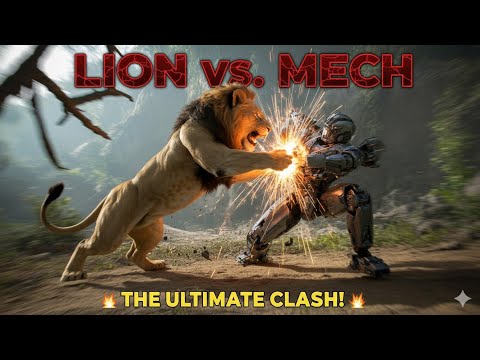 "Lion vs Mech: The Ultimate Clash! 🦁🤖 | जंगल का राजा बनाम मशीनी ताकत" #shorts 