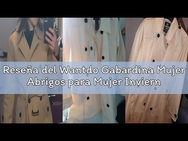 Vídeo relacionado con Wantdo Gabardina de Doble Botonadura Clásico para Mujer con Cinturón Trench Abrigo con Cierre de Botones Antiviento Chaqueta con Agente Impermeable Silm Fit Solapa Blanco S