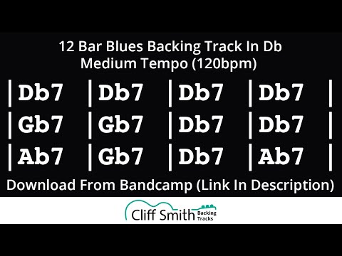 Db - Medium Tempo 12 Bar Blues Backing Track (120bpm)