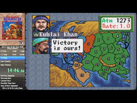 Genghis Khan II SNES Speedrun Yuan Dynasty in 34:11 World Record