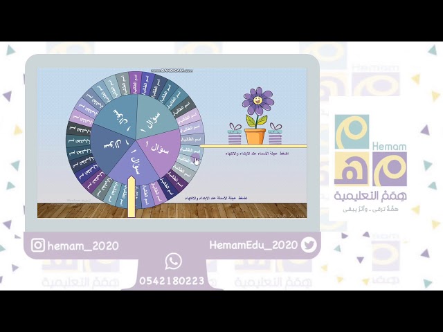 ‏لعبة العجلة الدوارة   للأسماء + الأسئلة (32) اسم
