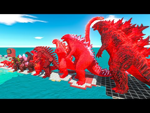 EVOLUTION of Legendary GODZILLA Red Size Comparison VS KING KONG + Ghidorah + Destoroyah - ARBS