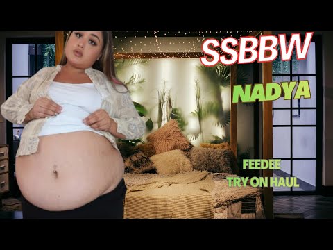 SSBBW Feedee Nadya 💕 Big Belly Play + Outfit Try-On | Big Belly Beauty 💕 SSBBW Feedee Nadya Outfit