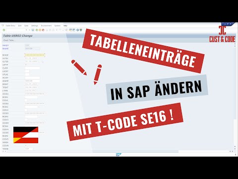 Tabelleneinträge in SAP ändern - mit Transaktion SE16 [deutsch]
