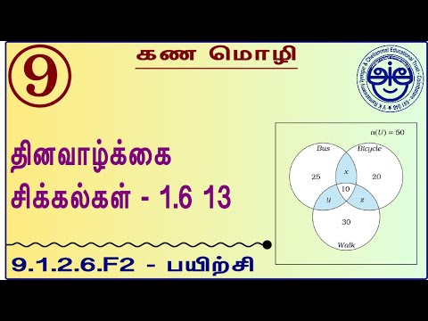 9.1.2.6.F2 - 9th Std #MathsMadeSweet #MMS #MAT #NMMS #venndiagram  Day to Day problems - Ex 1.6 13